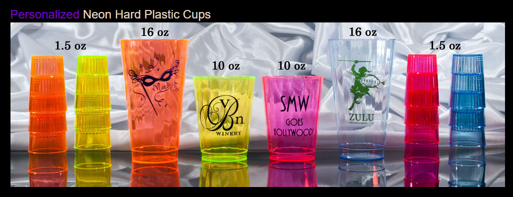 Personalized Neon Hard Plastic Cups